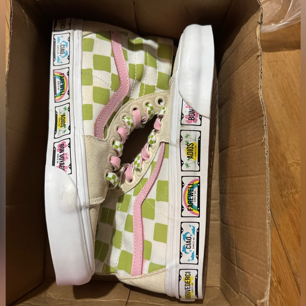 Vans Sk8-Hi Tapered Green and Pink Sneakers